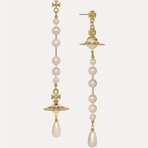 Beaded Pendant Pearl Earrings